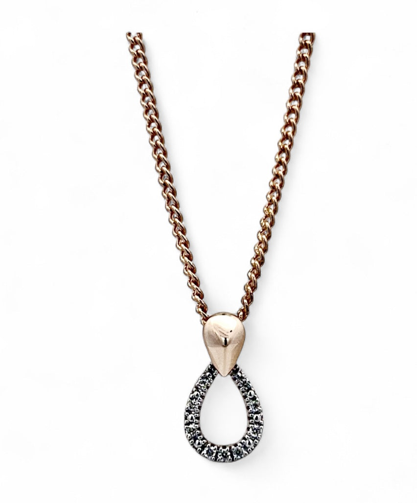 Open teardrop diamond pendant