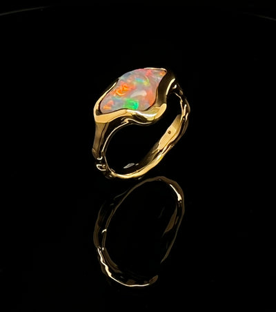 Freeform Crystal Opal Ring