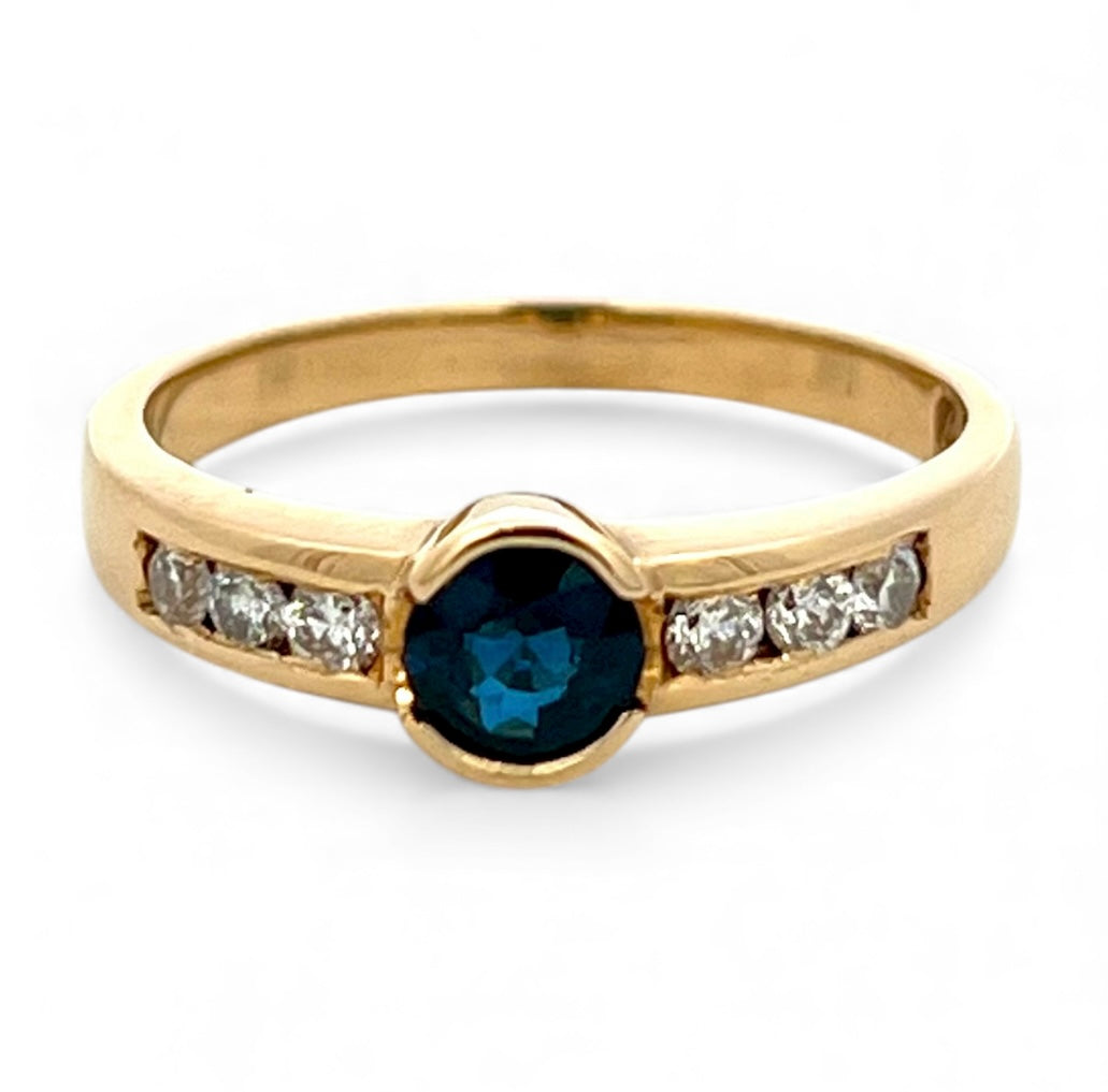 Sapphire & Channel set Diamond ring