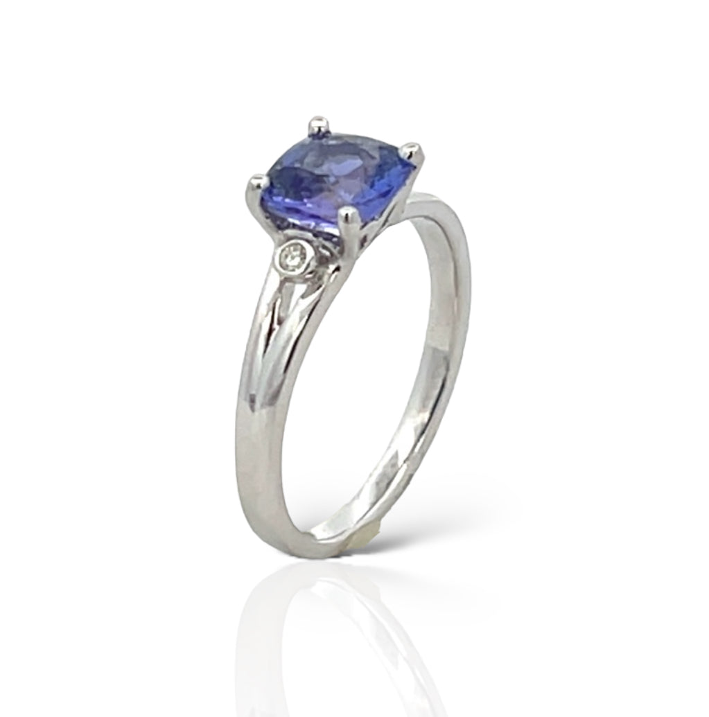 Tanzanite Cushion Ring