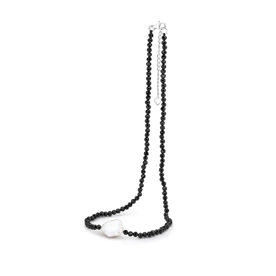 Black Spinel & Keshi Pearl Necklace