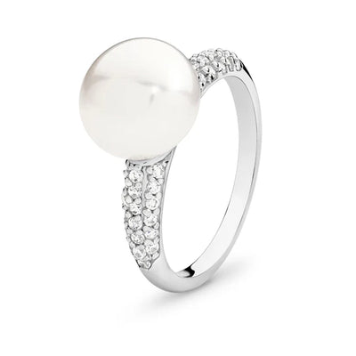 Freshwater Pearl & CZ Ring