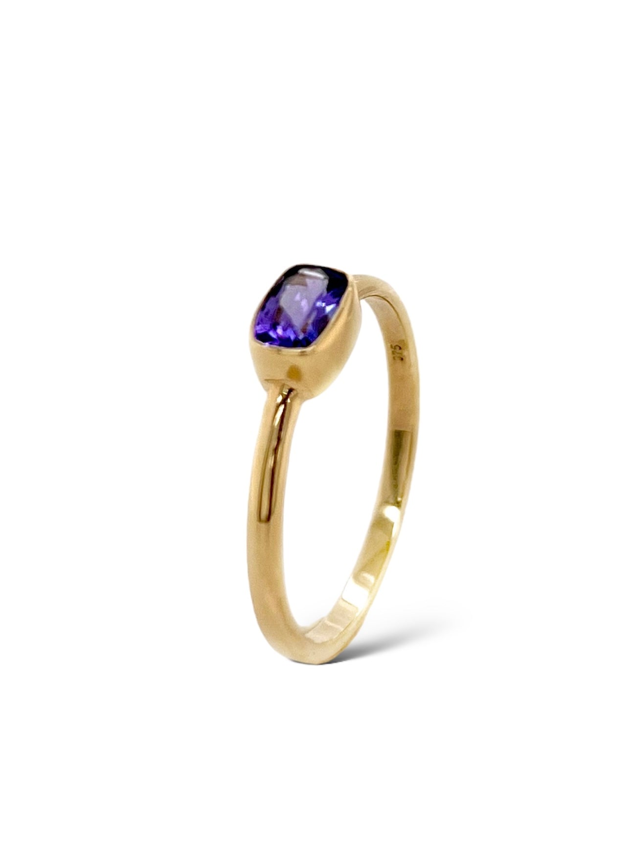 Long Cushion Tanzanite Ring