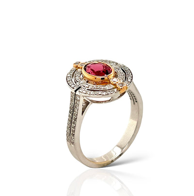 Pink Tourmaline Bezel Ring