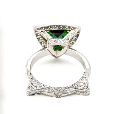 Green Tourmaline Platinum Ring